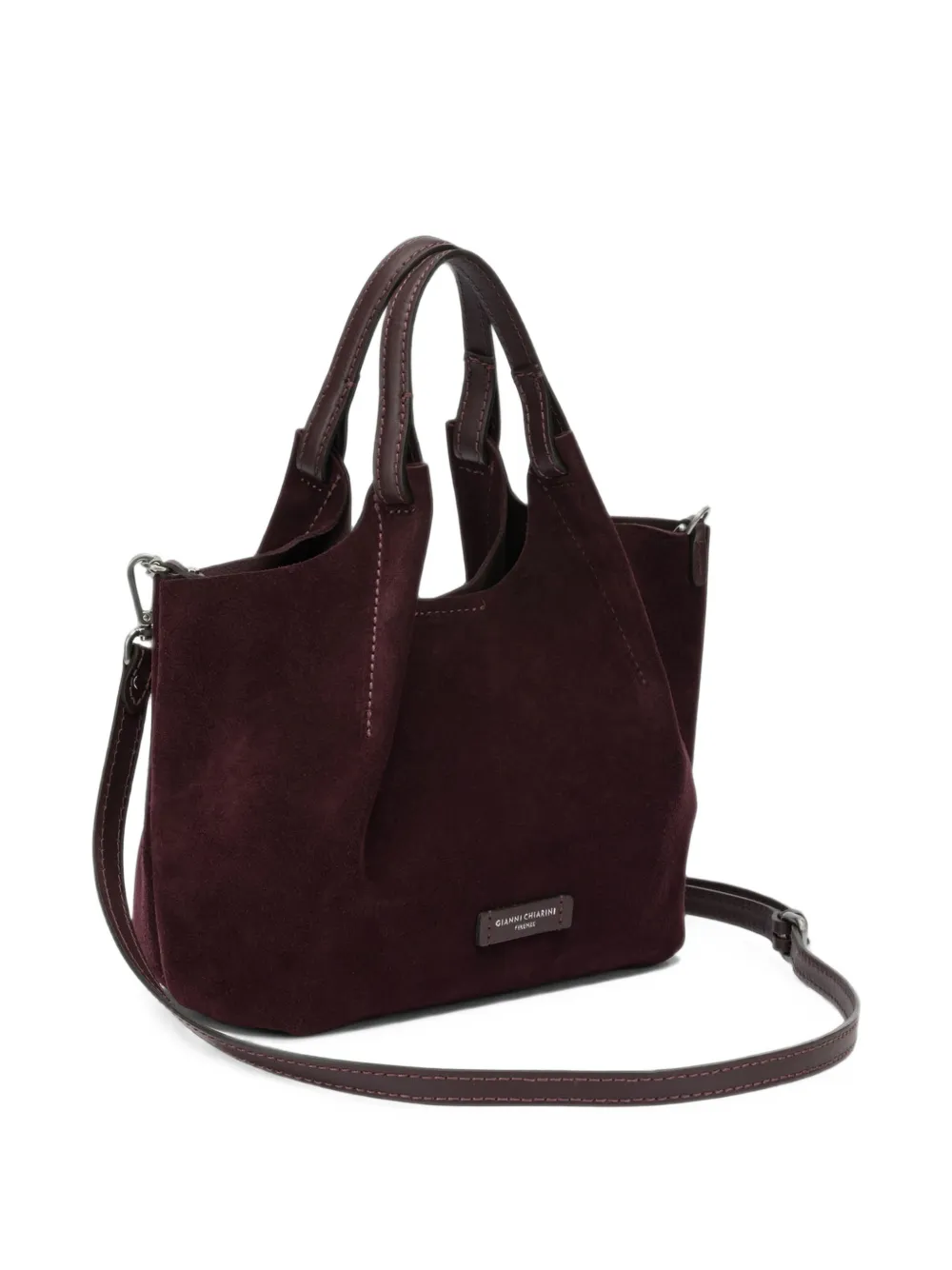 GIANNI CHIARINI Dua suède leren shopper Rood