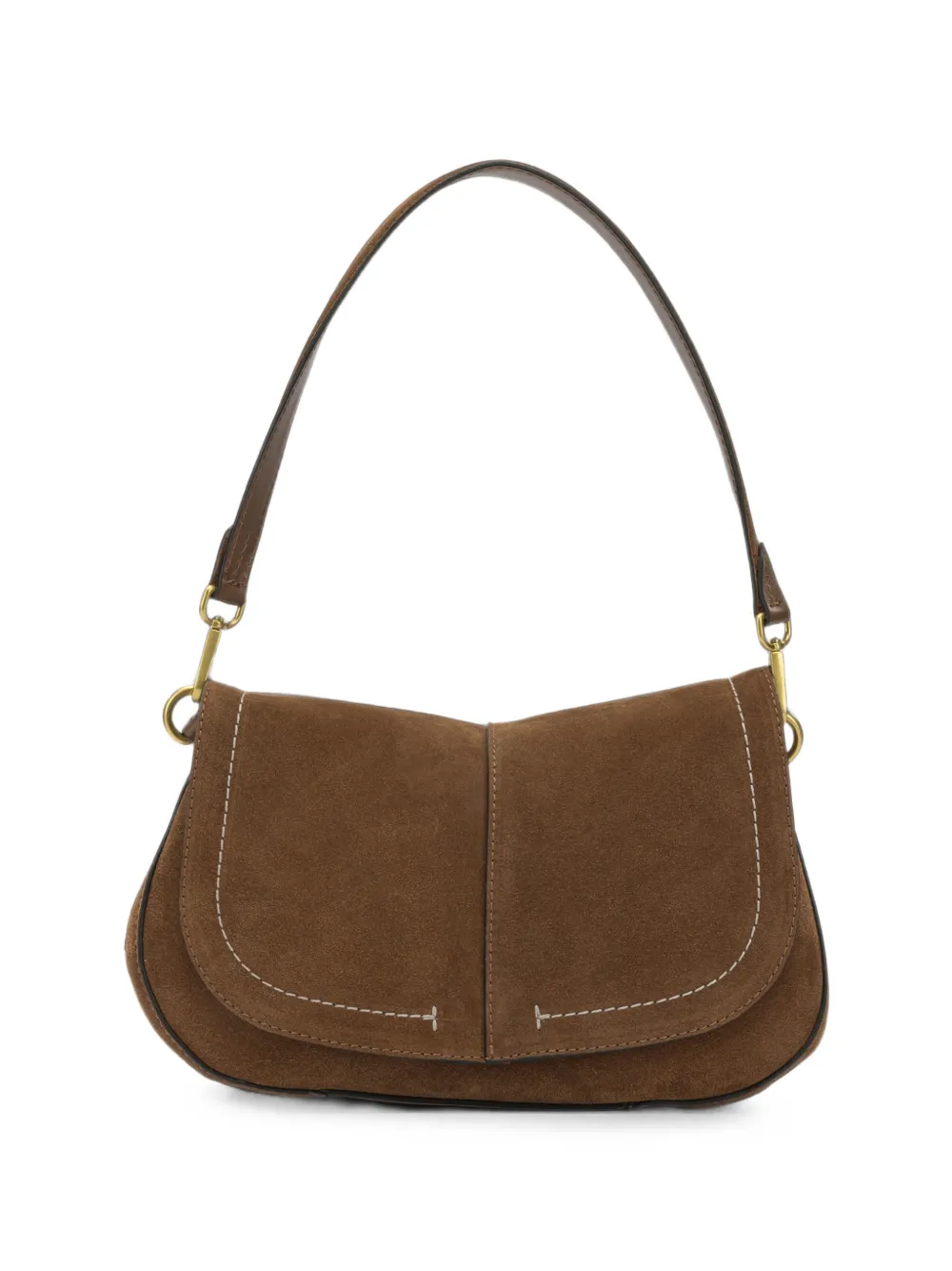 GIANNI CHIARINI Helena Round suede shoulder bag - Marrone
