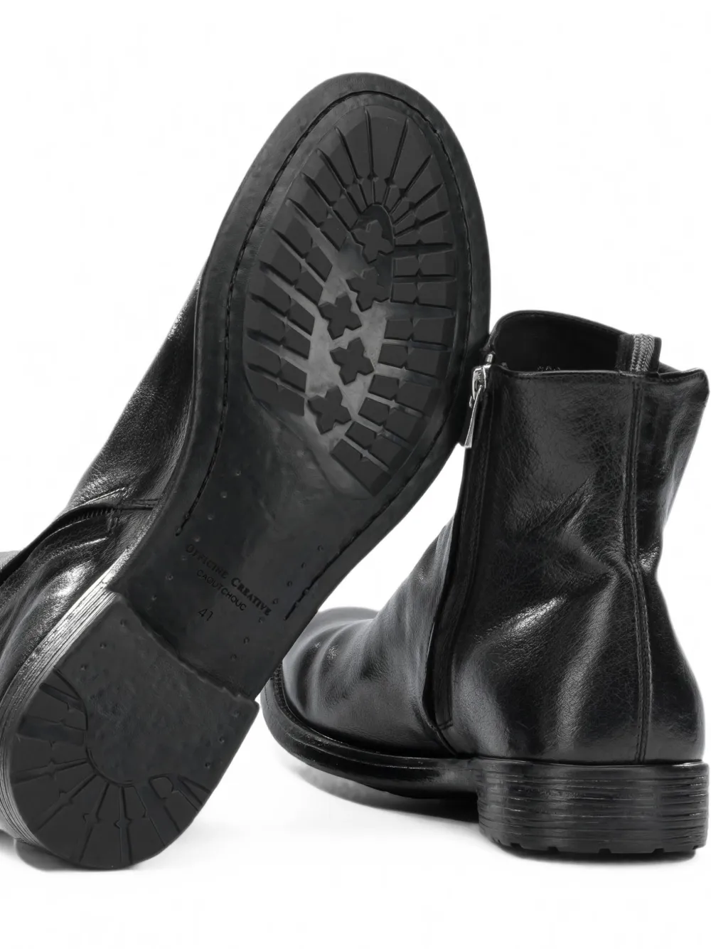 Officine Creative Hive 036 side-zip leather boots Zwart