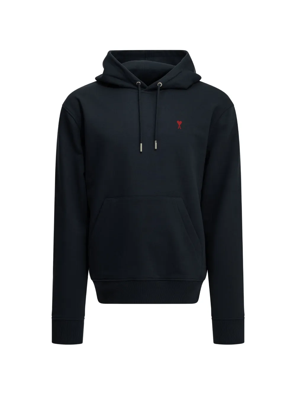 AMI Paris blue cotton hoodie with Ami de Coeur - Nero