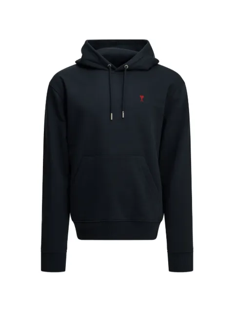 AMI Paris blue cotton hoodie with Ami de Coeur