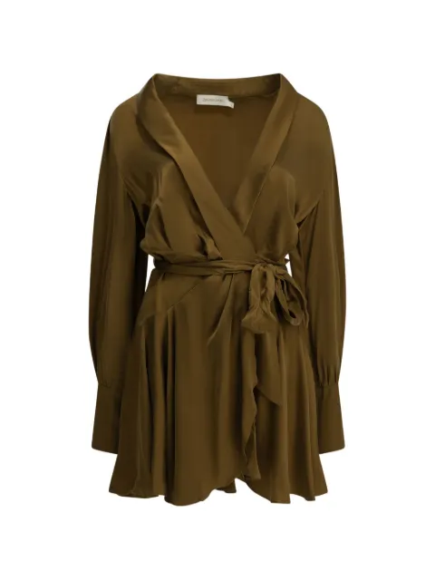 ZIMMERMANN silk wrap-style mini dress