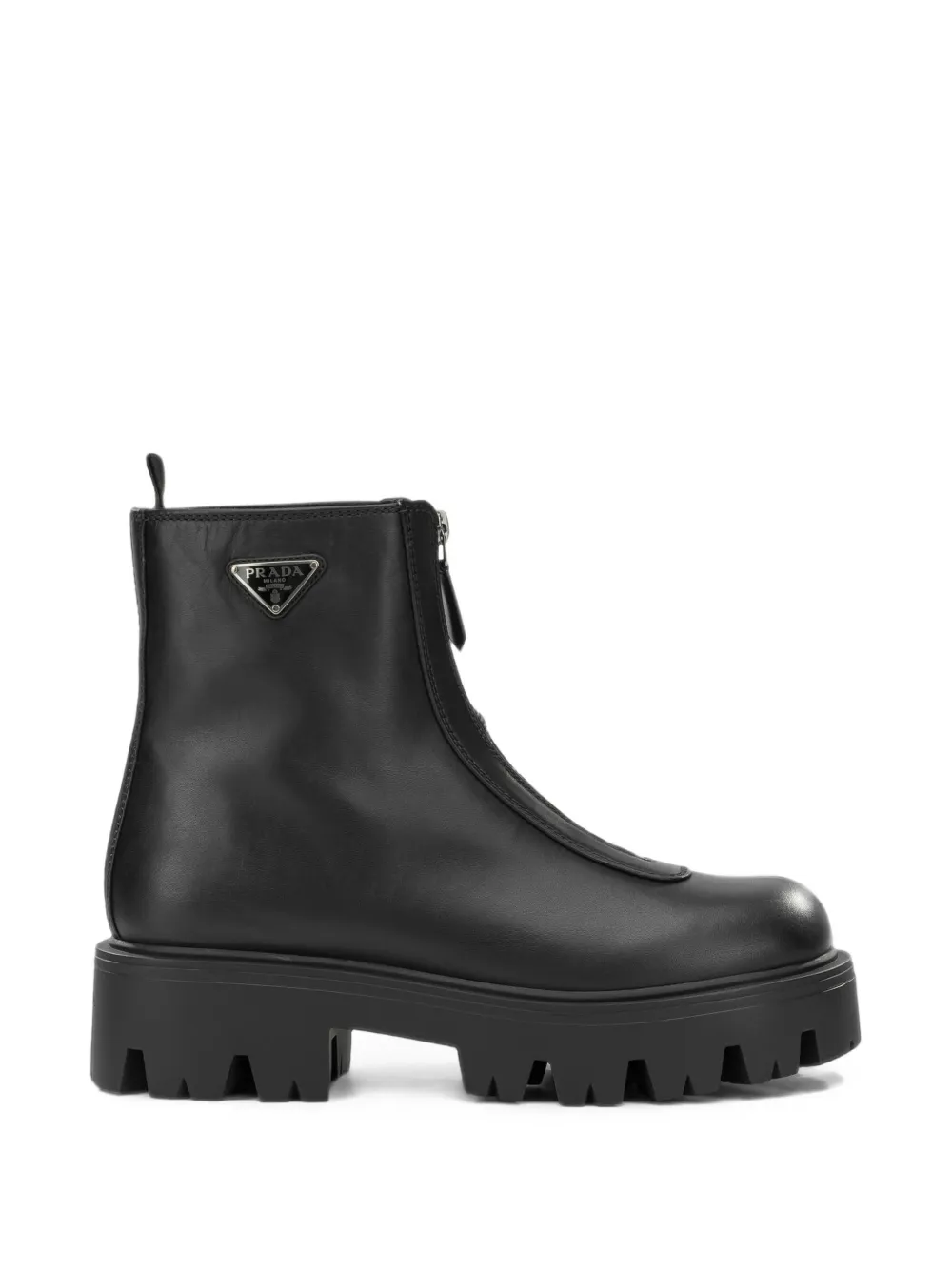 Prada Leren enkellaarzen Zwart