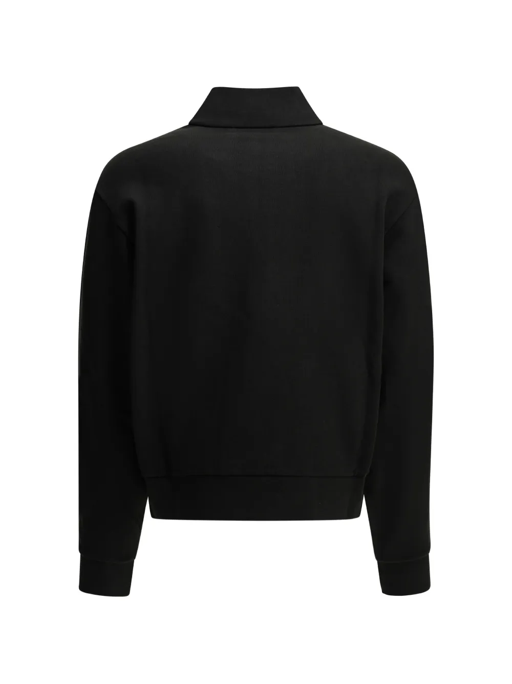 Moncler logo-patch quarter-zip sweatshirt Zwart