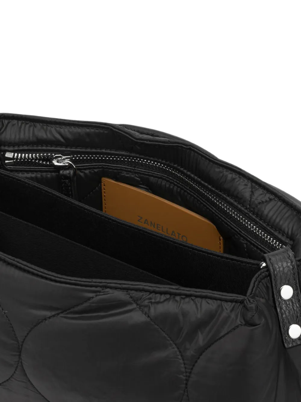 Zanellato Kleine Postina Lunaria gewatteerde shopper Zwart