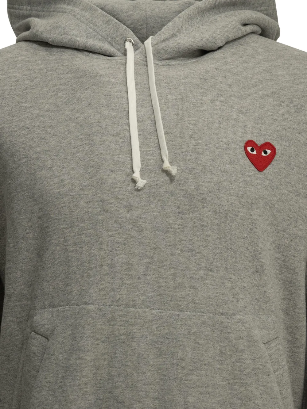 Comme Des Garçons Play Red Emblem heart-patch hoodie Grijs