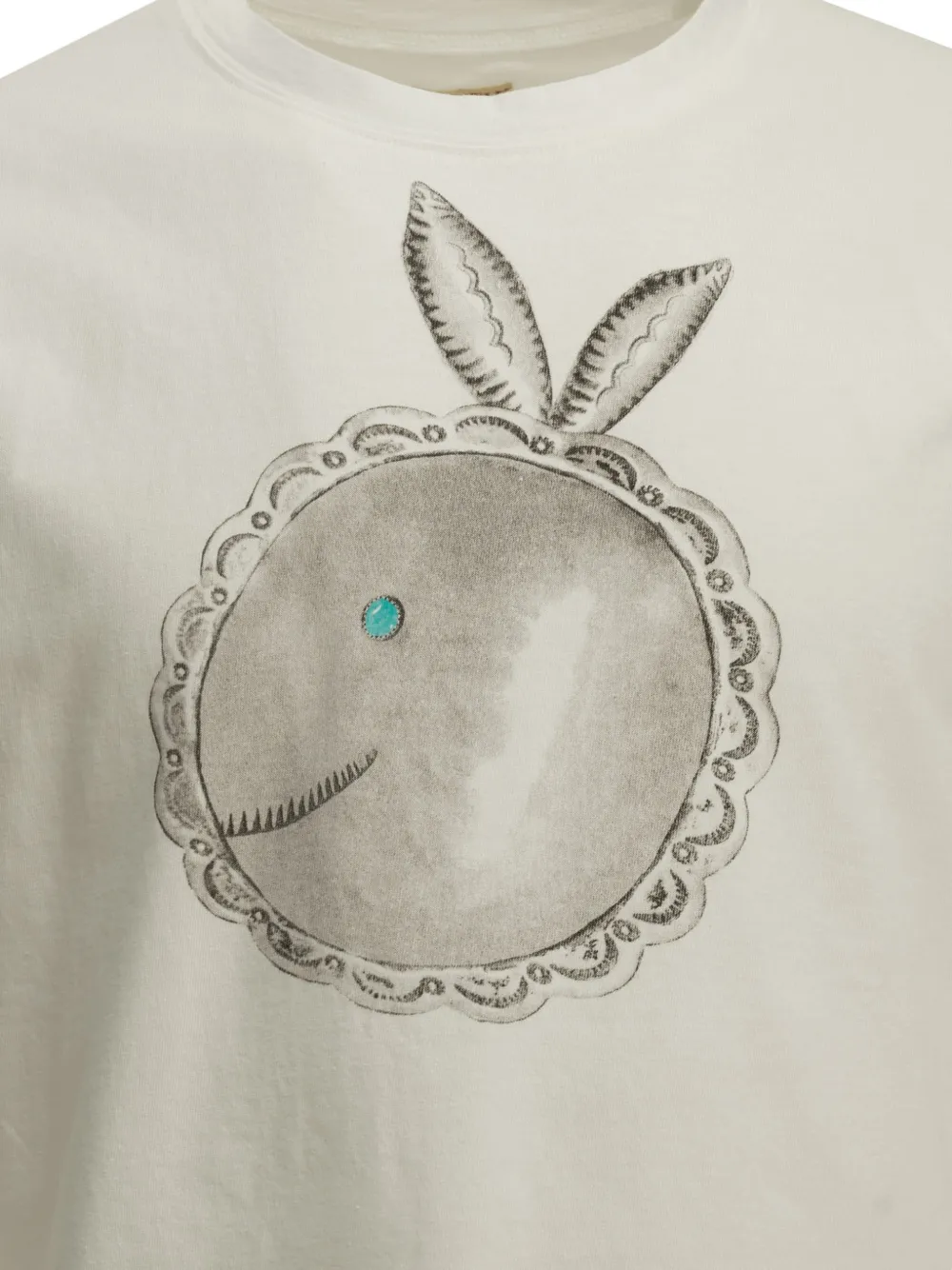 KAPITAL Katoenen T-shirt met grafische print Beige