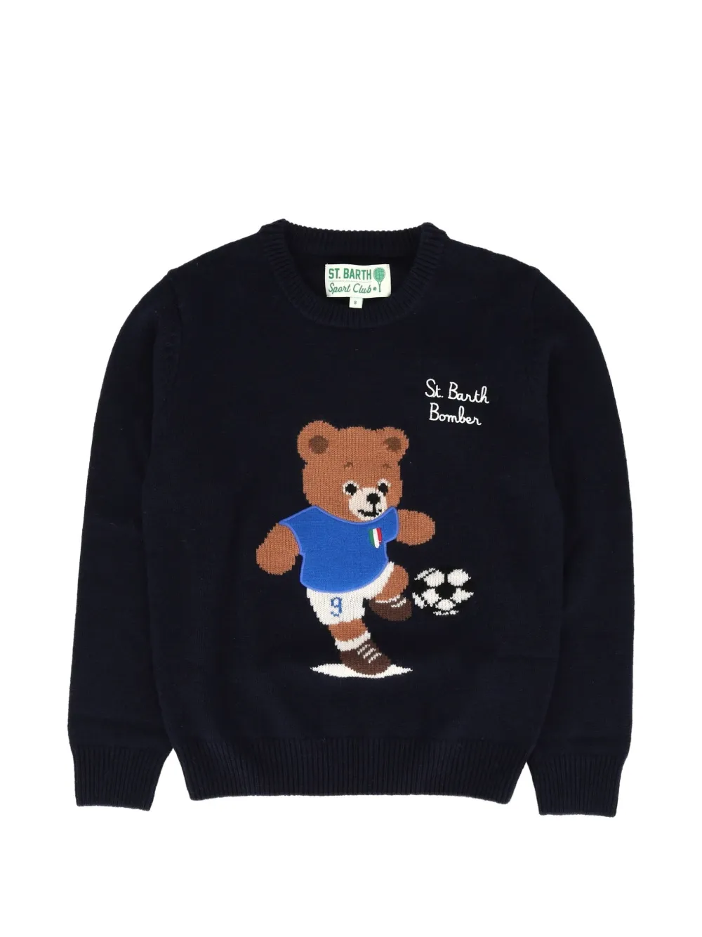 MC2 Saint Barth Kids Douglas-Bomber Bear 61 Patch trui Blauw