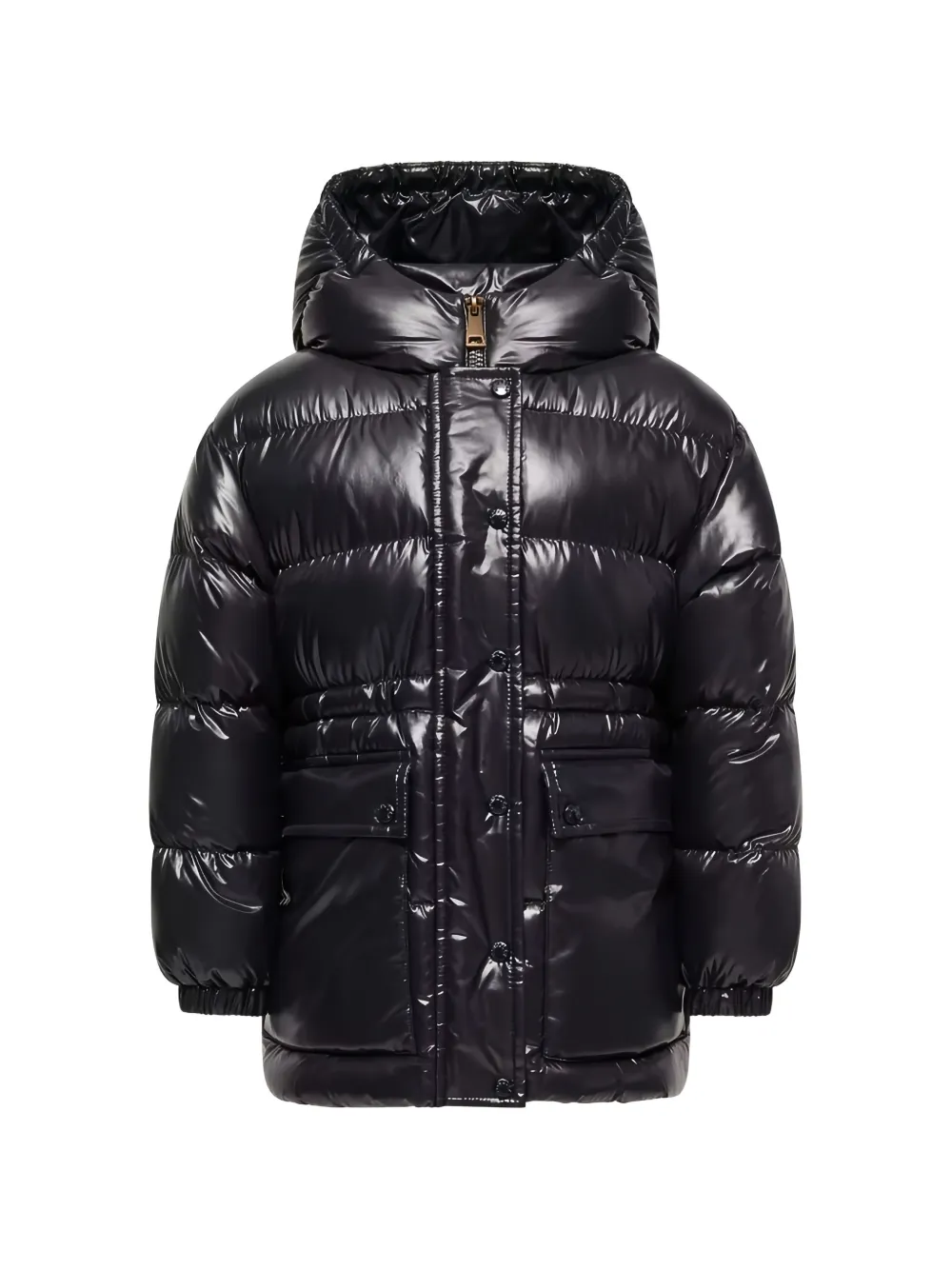 Moncler Enfant Gewatteerde jas met capuchon Zwart
