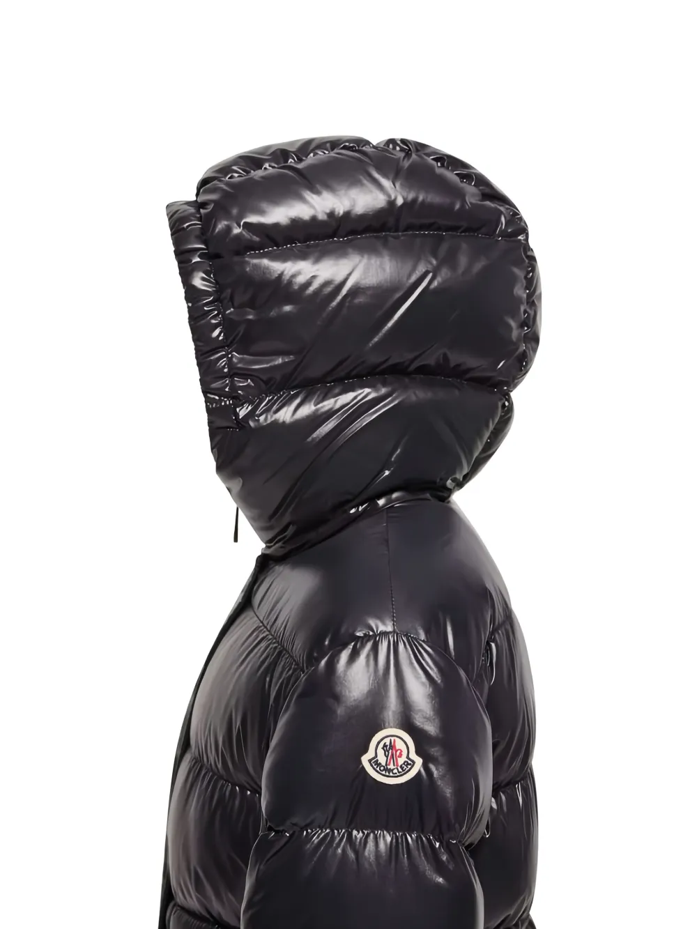 Moncler Enfant Gewatteerde jas met capuchon Zwart