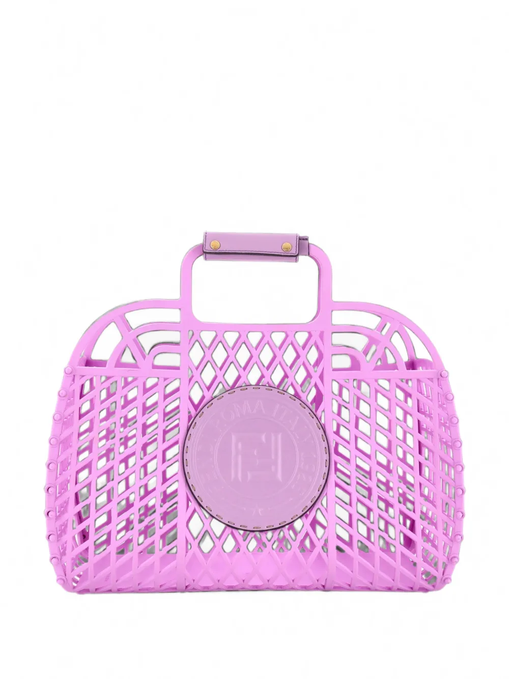 Fendi Pre-Owned FF Logo Stamp Basket PVC Medium tote bag - Viola