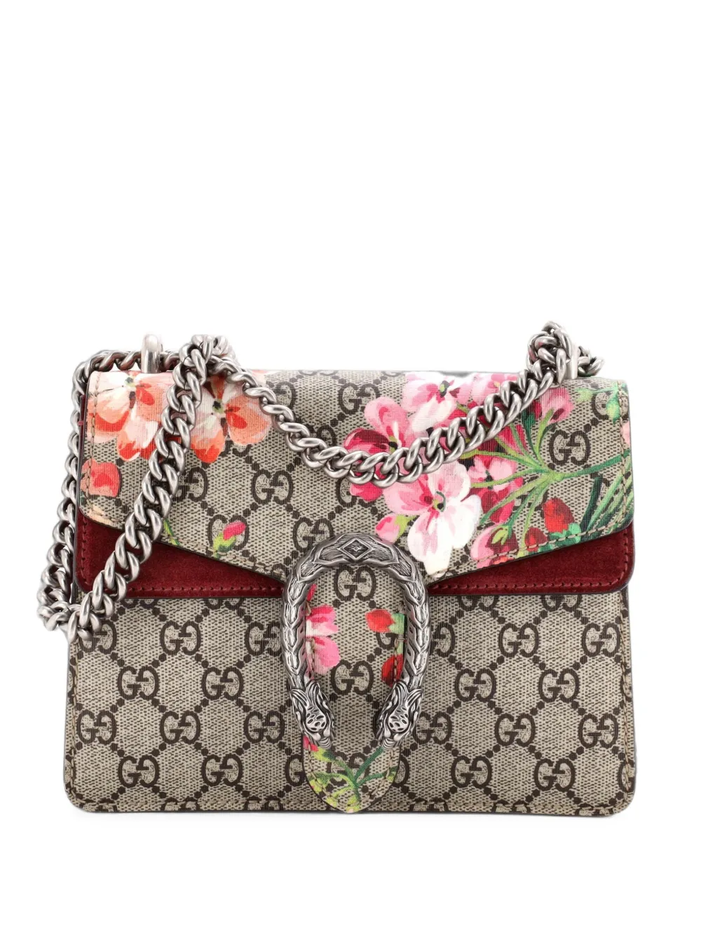 Gucci Pre-Owned Dionysus Bag Blooms Print GG Coated Canvas Mini shoulder bag - Marrone