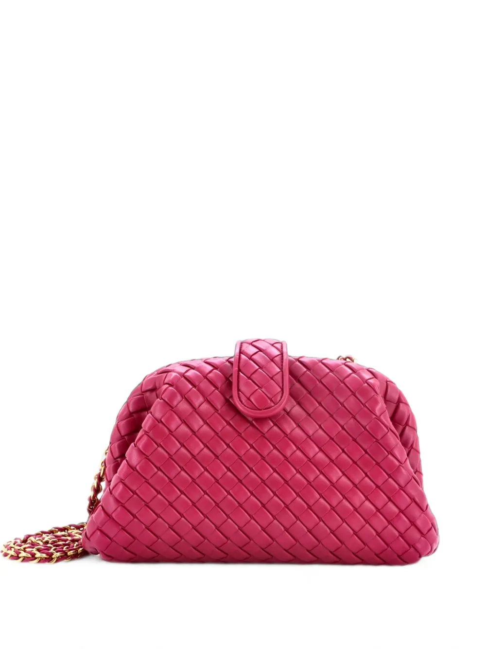 Bottega Veneta Pre-Owned Clutch Lauren 1980 in nappa con catena Intrecciato - Rosa
