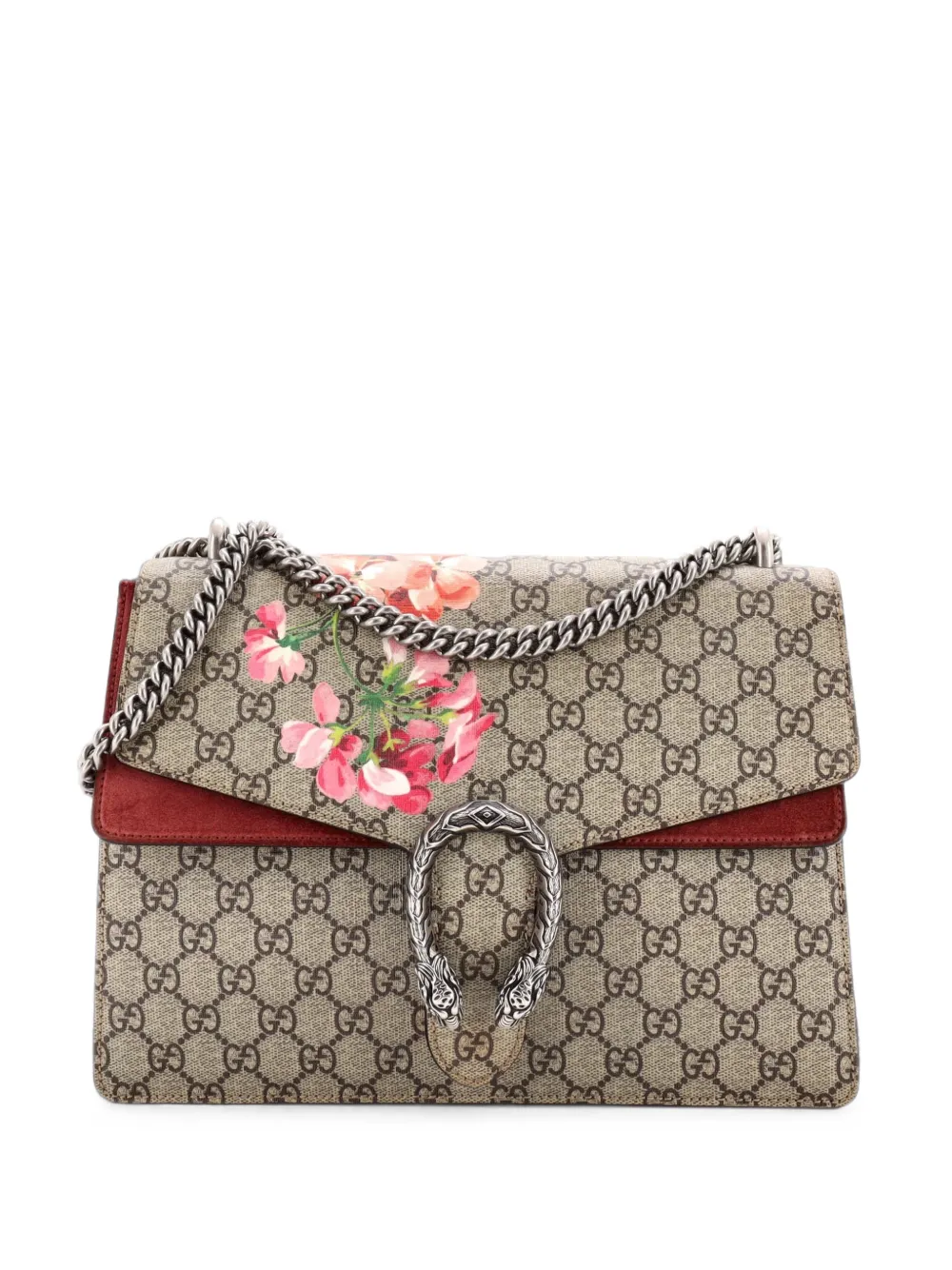 Gucci Pre-Owned Dionysus Bag Blooms Print GG Coated Canvas Medium shoulder bag - Marrone