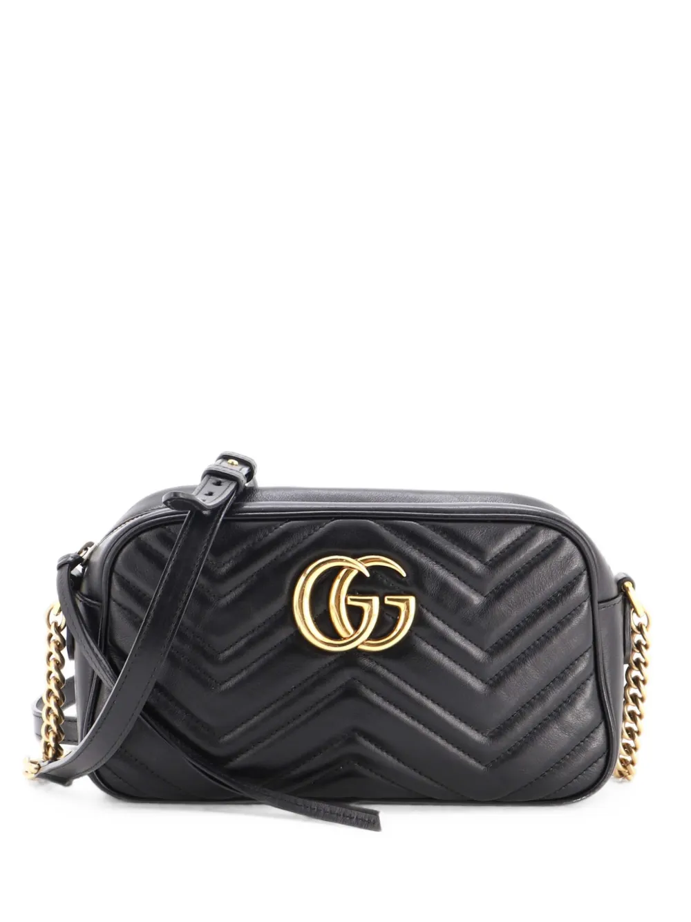 Gucci Pre-Owned Borsa a tracolla GG Marmont piccola in pelle matelassé - Nero