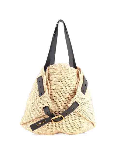 Loewe Pre-Owned Paula's Ibiza Punch Hole Raffia with Leather Medium tote bag