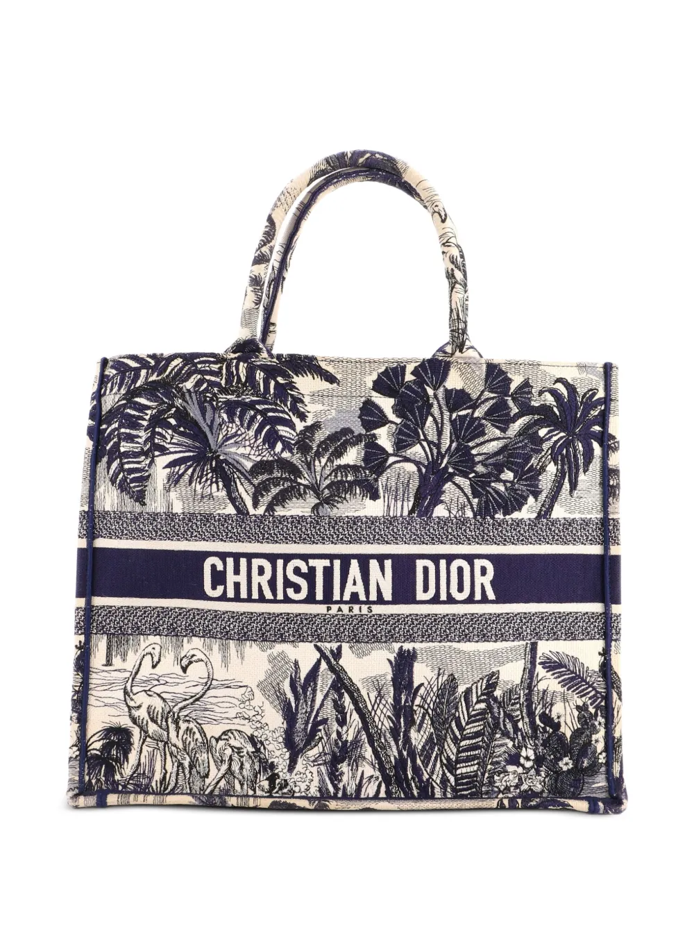 Christian Dior Pre-Owned Bestickter Book Canvas-Tote Bag - Blau