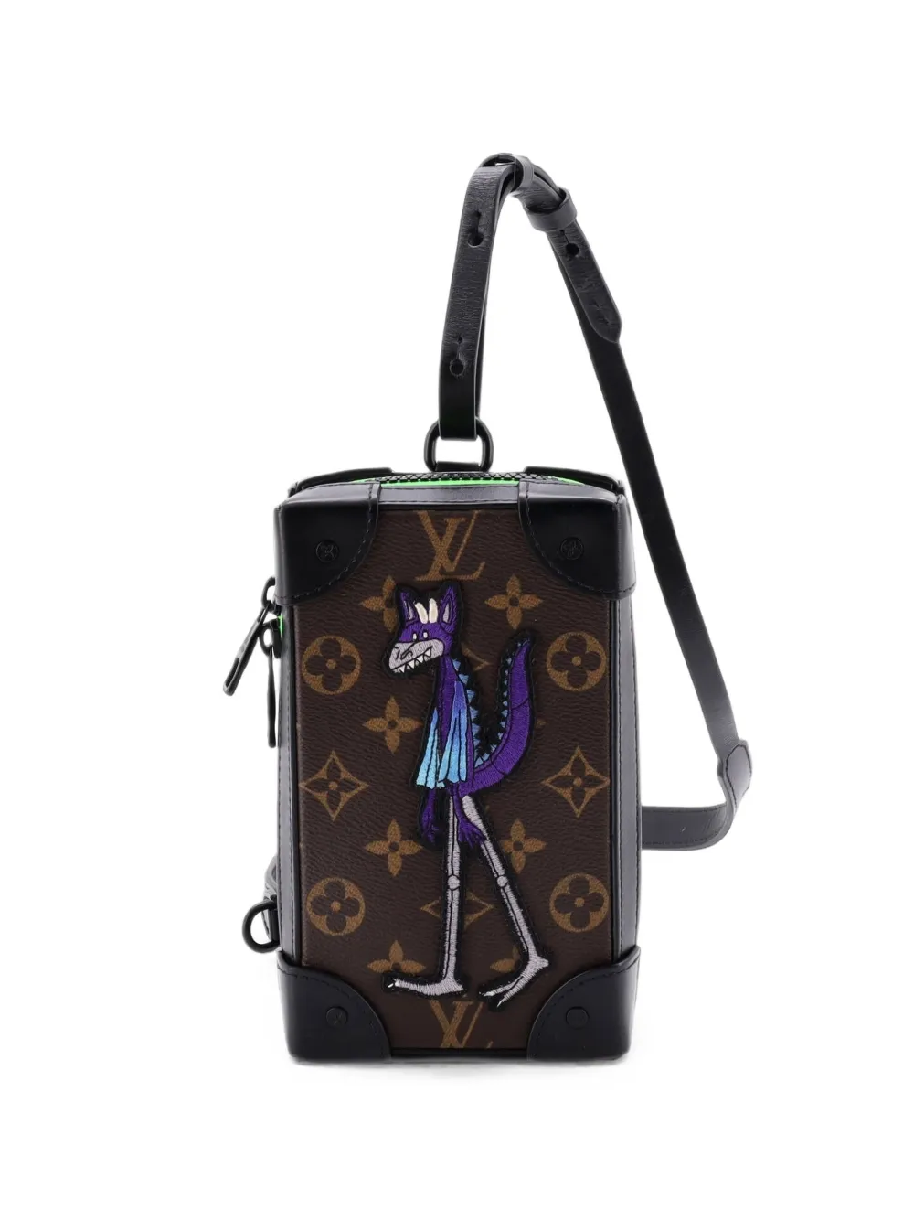 Louis Vuitton Pre-Owned Weiche Monogram Canvas-Umhängetasche mit LV Friends-Patch - Schwarz