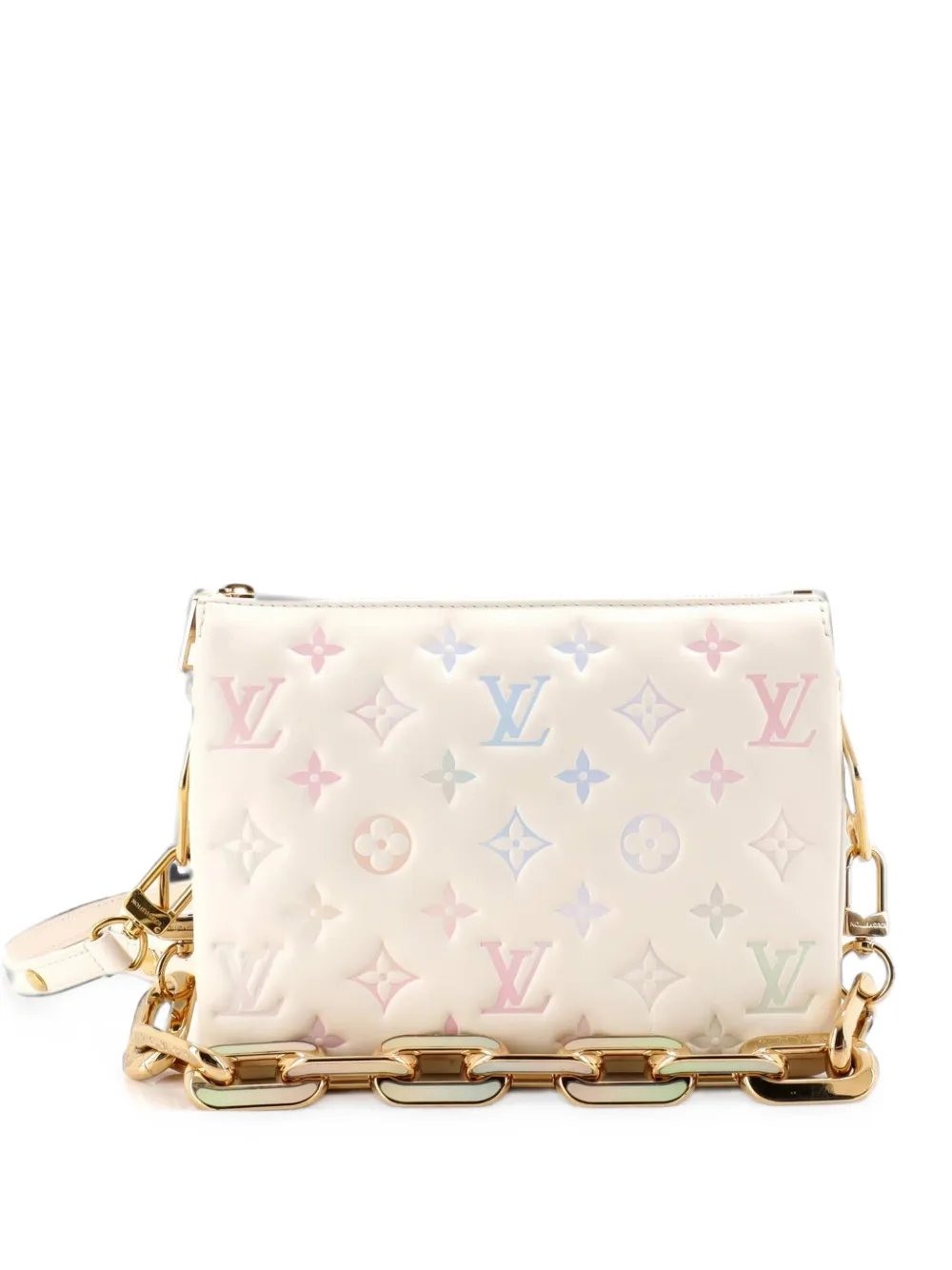 Louis Vuitton Pre-Owned Coussin Bag Milky Way Monogram Embossed Lambskin BB crossbody bag - Bianco
