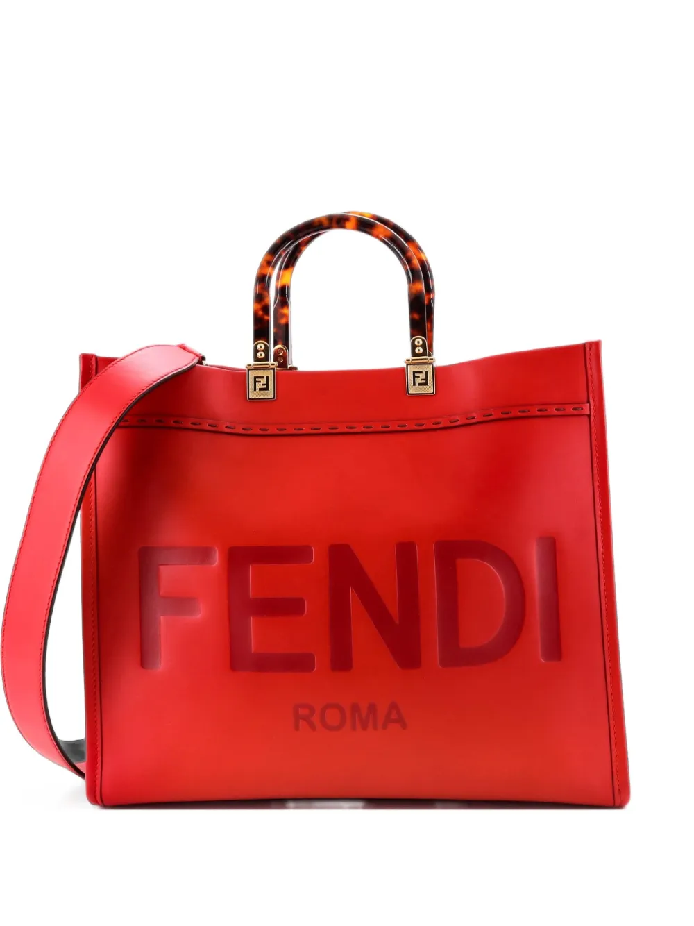 Fendi Pre-Owned Mittelgroßer Sunshine Shopper Tote Bag - Rot