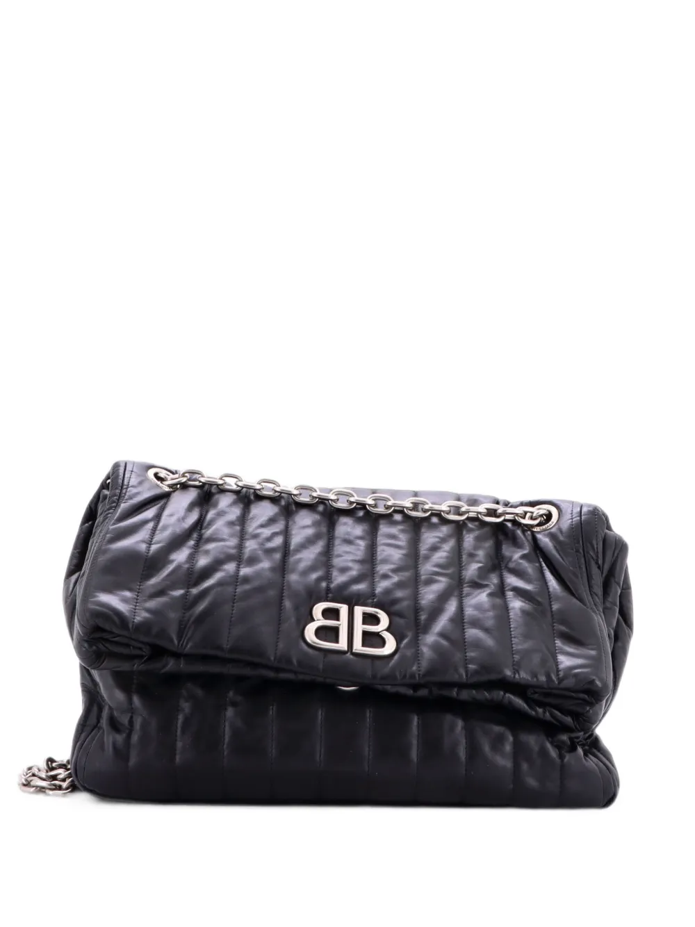Balenciaga Pre-Owned Monaco Chain Flap Quilted Leather Medium shoulder bag - Nero