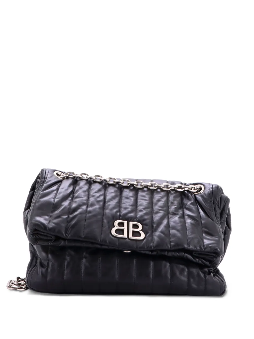 Balenciaga Pre-Owned Monaco Chain Flap Quilted Leather Medium shoulder bag - Nero