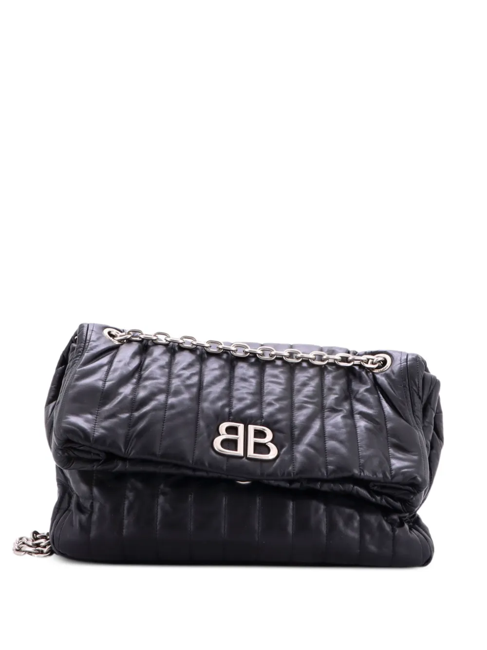 Balenciaga Pre-Owned Monaco Chain Flap Quilted Leather Medium shoulder bag - Nero