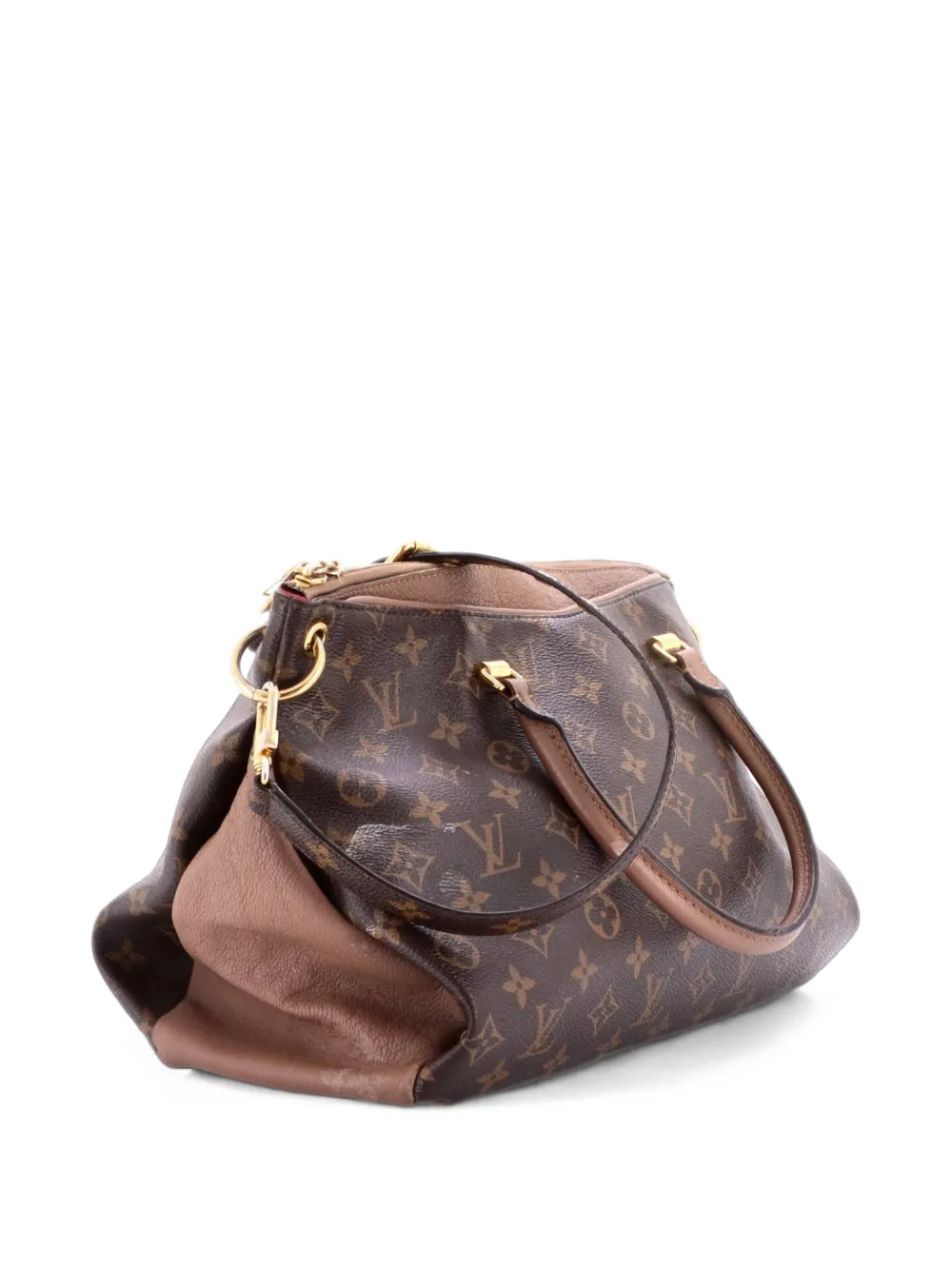 Louis Vuitton Pre-Owned Borsa tote Pallas in pelle e tela con monogramma e tracolla - Marrone