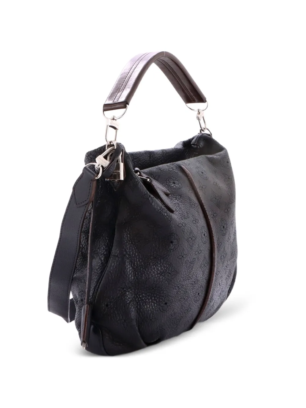 Louis Vuitton Pre-Owned Selene Handbag Mahina Leather PM hobo bag - Black