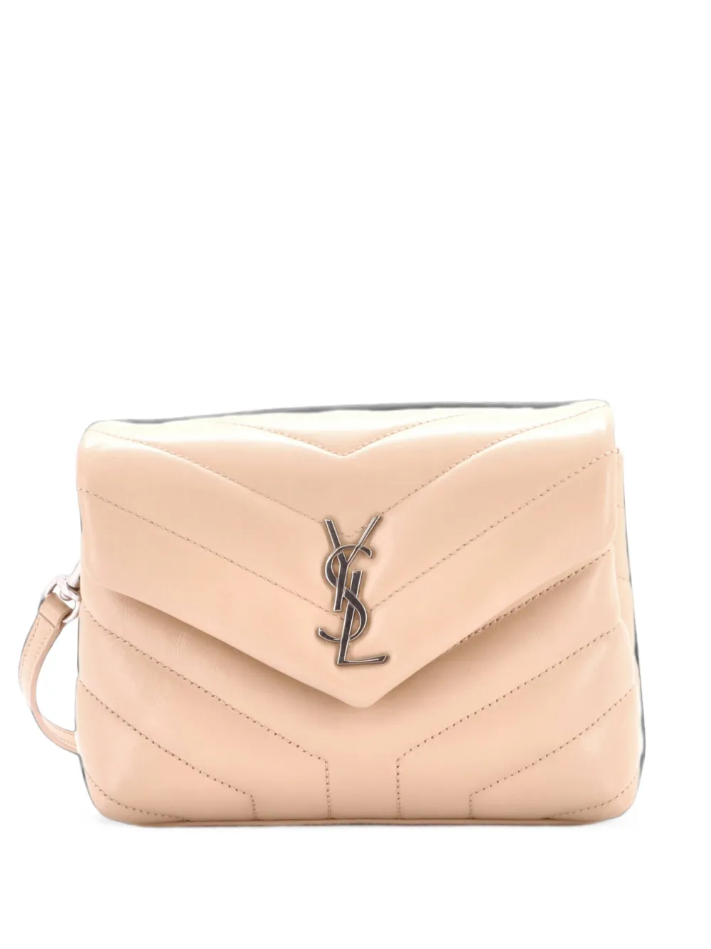 Saint Laurent Pre-Owned Loulou Shoulder Bag Matelasse Chevron Leather Toy crossbody bag - Nude