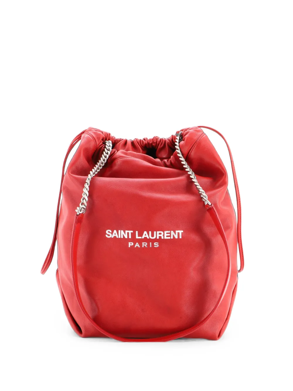 Saint Laurent Pre-Owned Teddy Leather Large bucket bag - Rot
