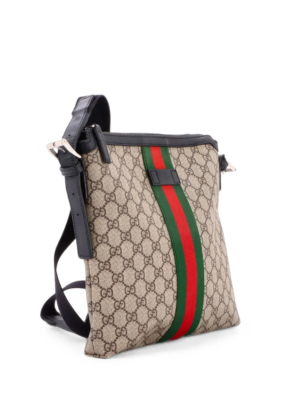 Gucci Pre-Owned Mittelgroße Web Kuriertasche aus GG-Canvas - Braun