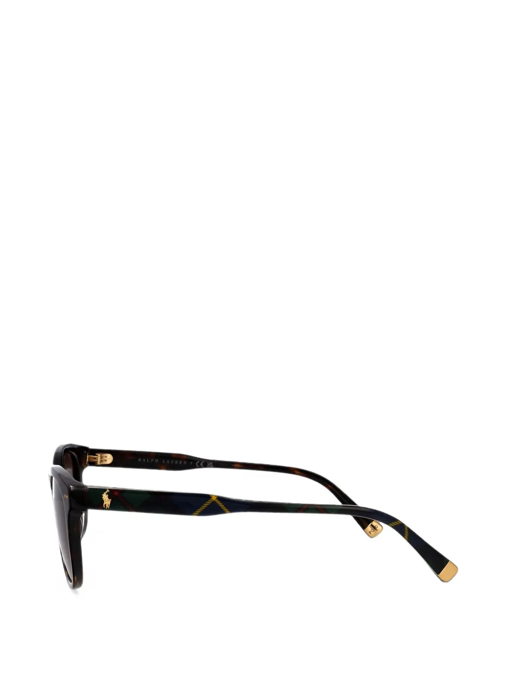 POLO RALPH LAUREN EYEWEAR Zonnebril met vierkant montuur en schildpadschild design Bruin