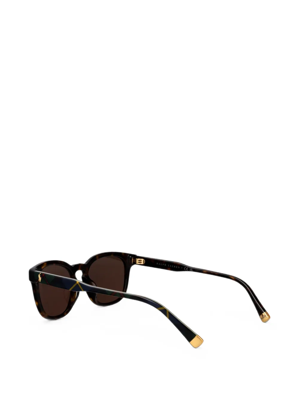POLO RALPH LAUREN EYEWEAR Zonnebril met vierkant montuur en schildpadschild design Bruin