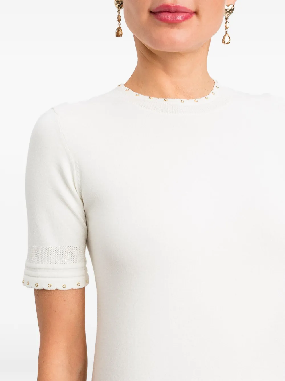 TWINSET Gewelfde trui met studs Wit