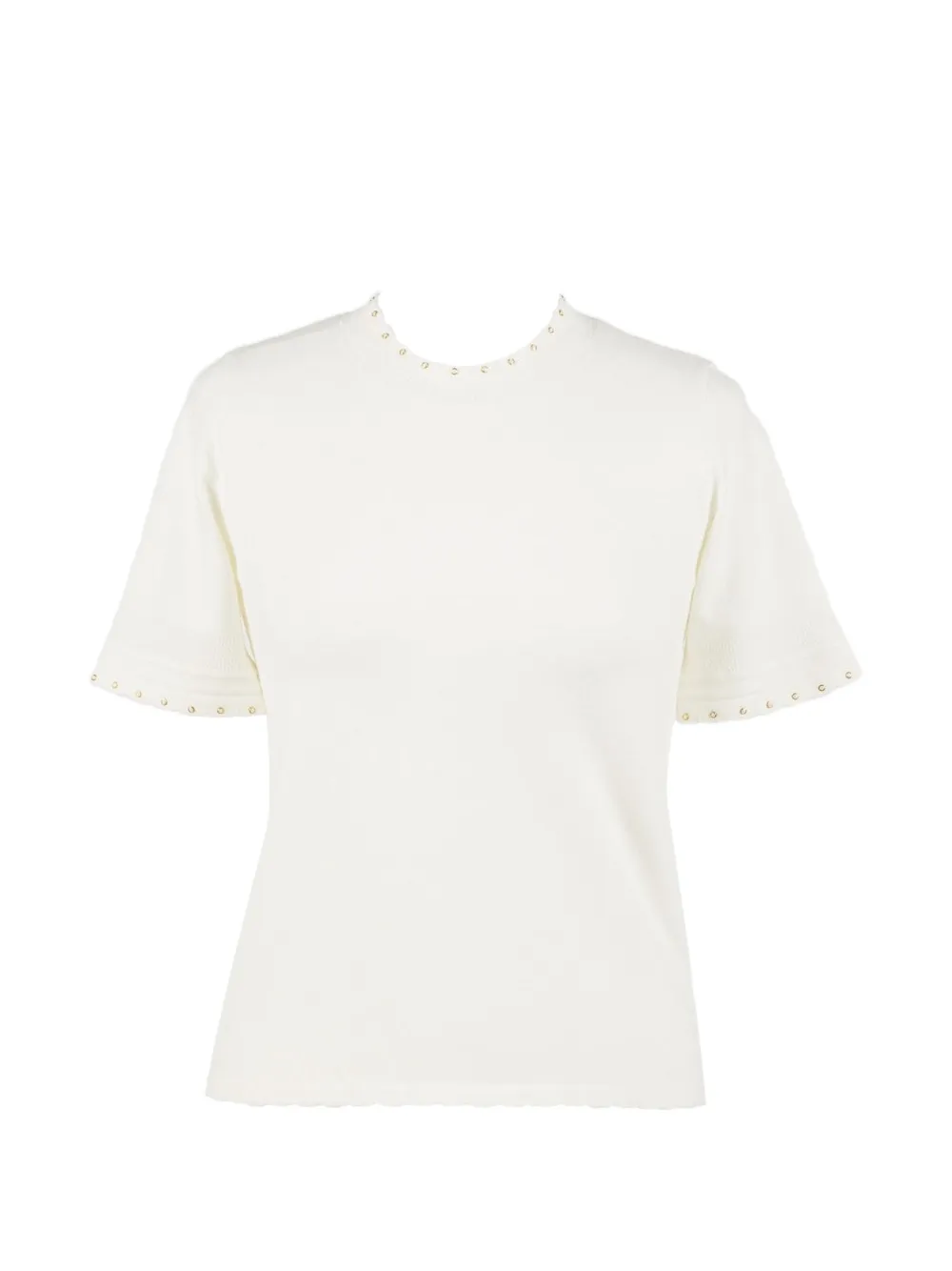 TWINSET scalloped jumper with studs - Bianco