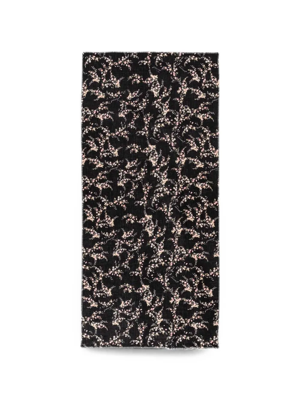TWINSET floral-print frayed scarf - Nero