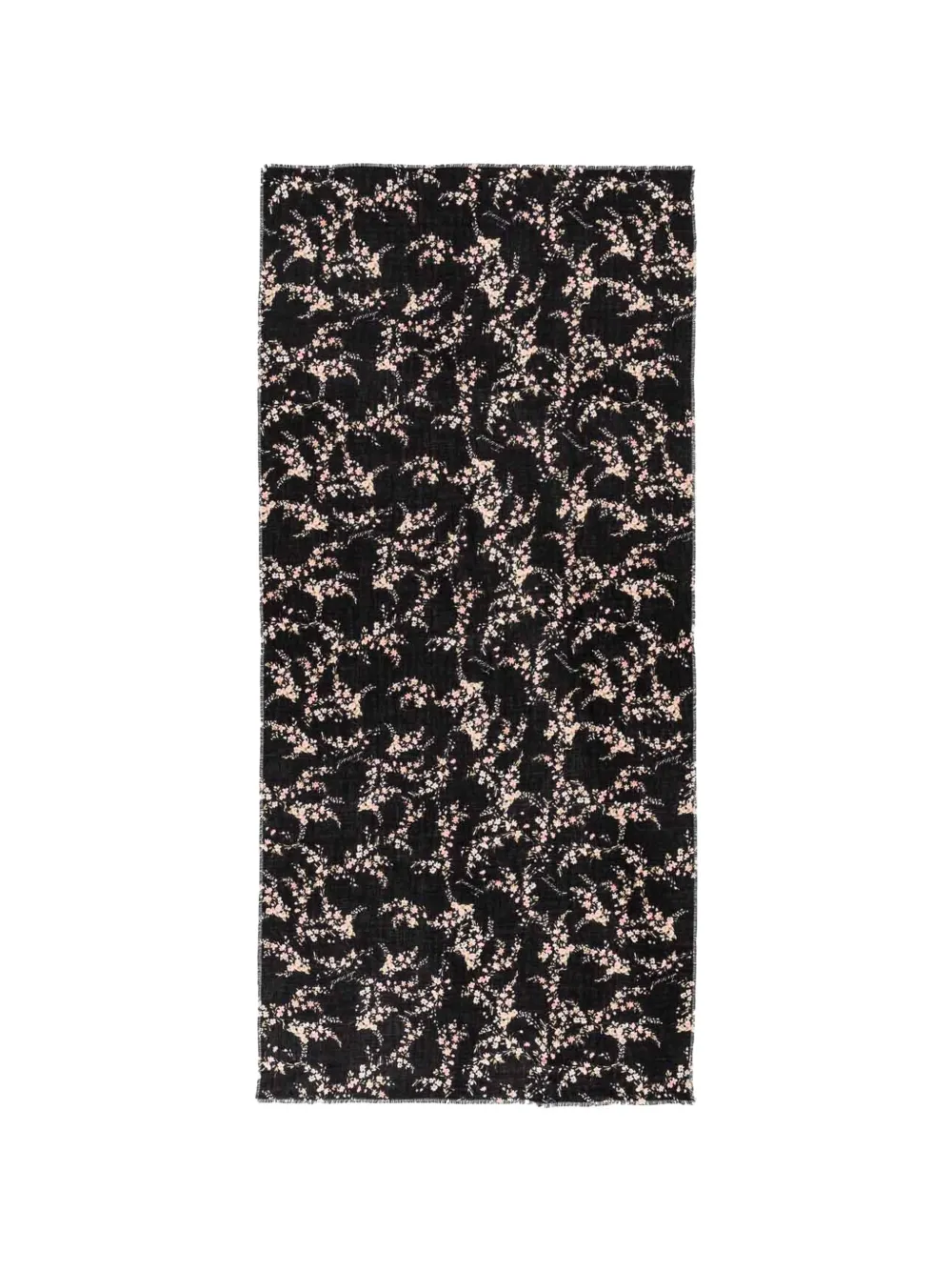 TWINSET floral-print frayed scarf - Nero