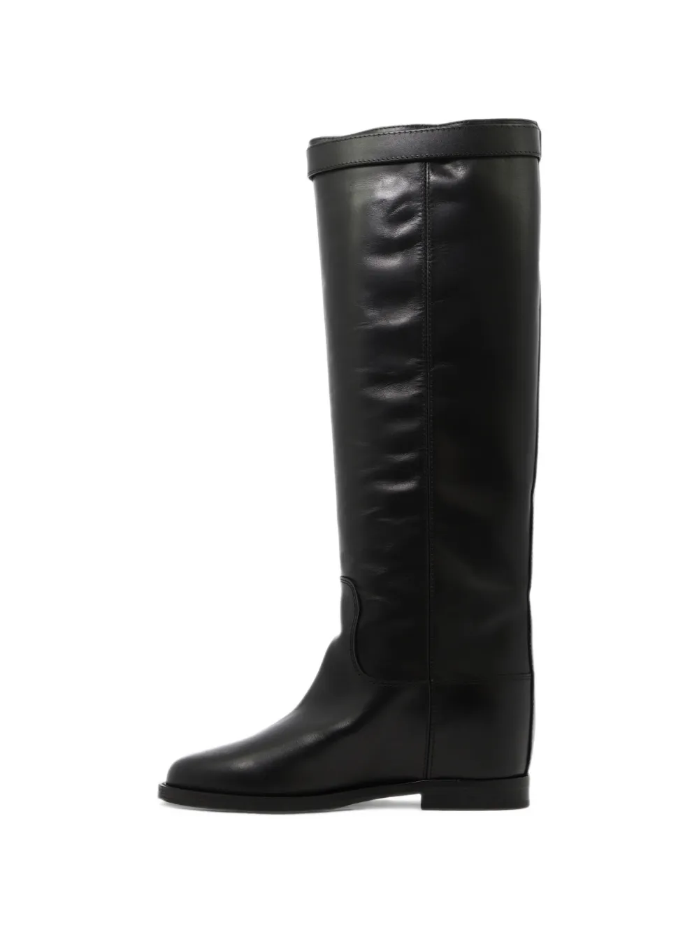 Via Roma 15 buckled leather boots Zwart