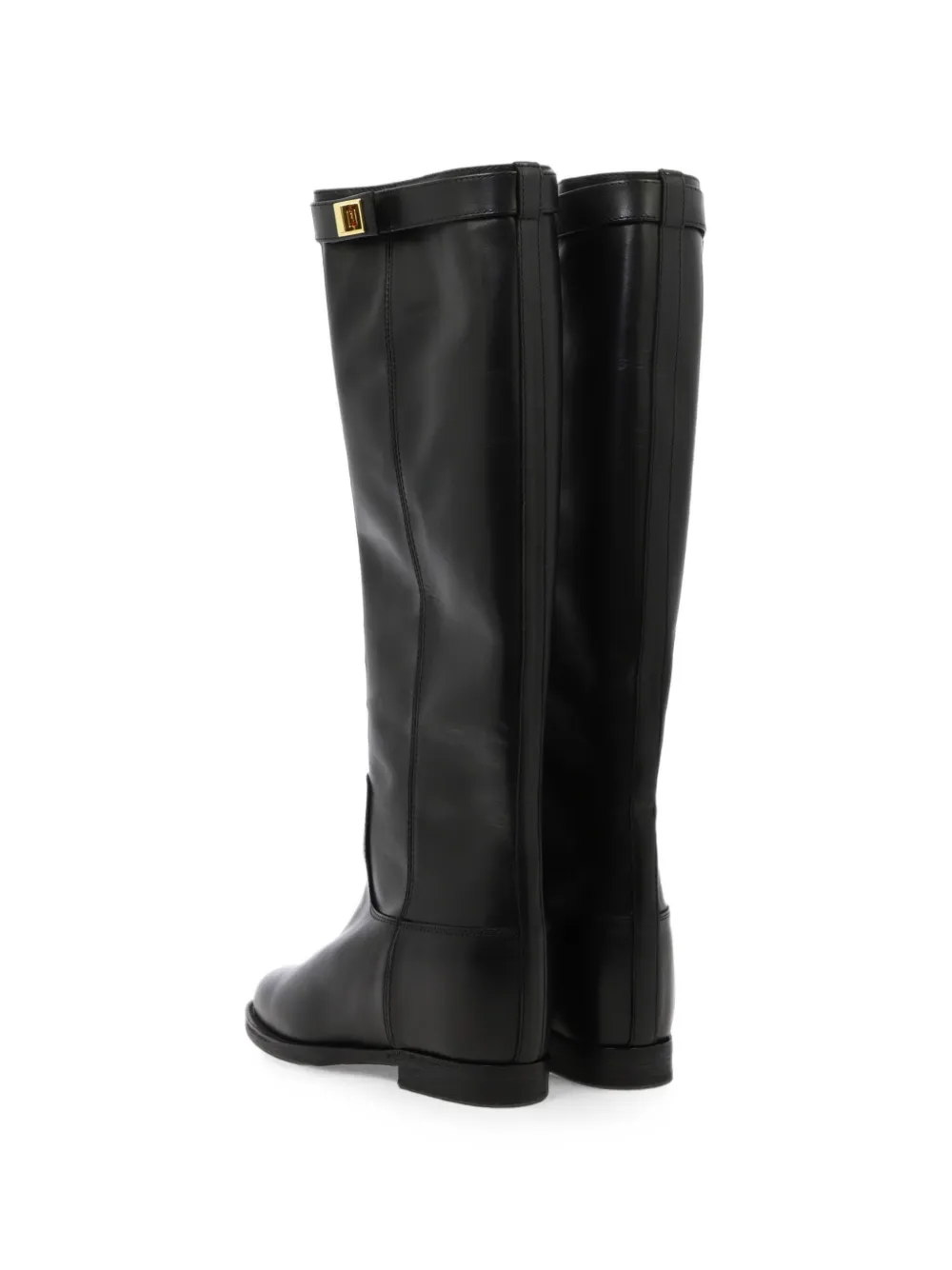 Via Roma 15 buckled leather boots Zwart