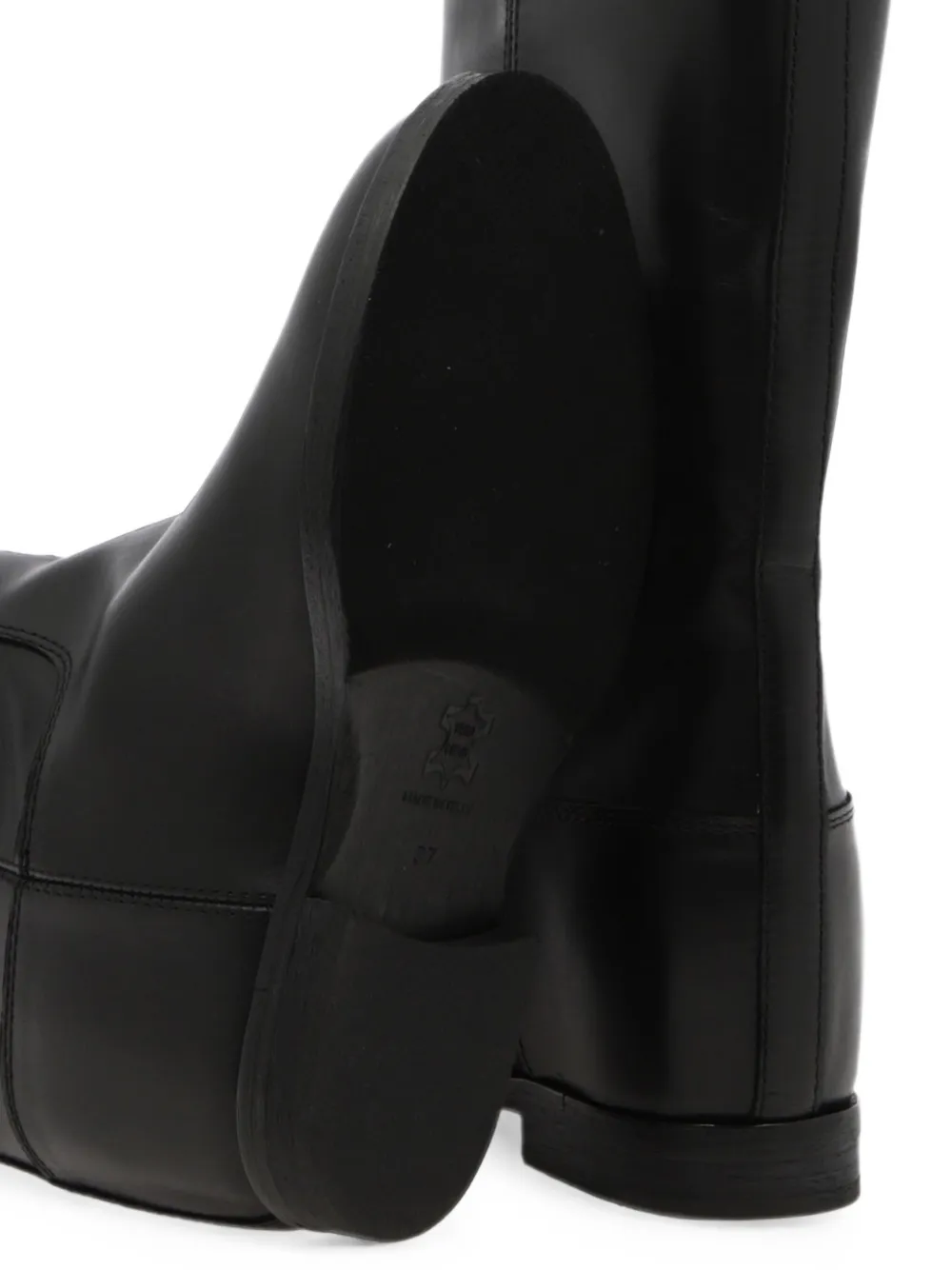 Via Roma 15 buckled leather boots Zwart