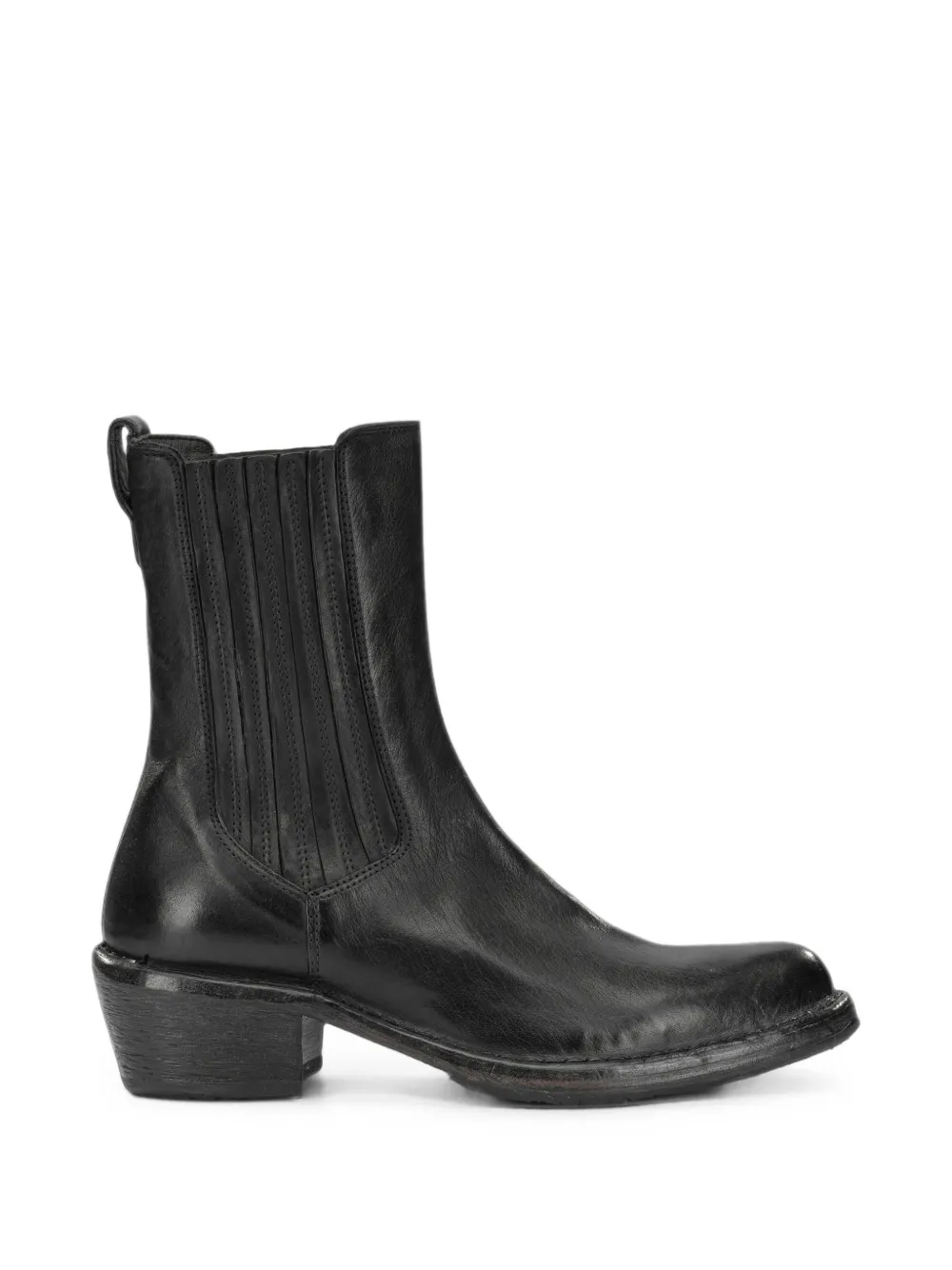 Moma leather pull-on ankle boots Zwart