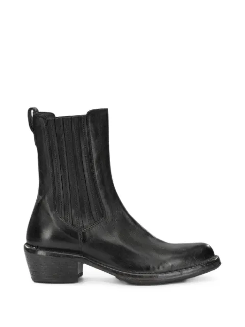Moma botines de piel estilo pull-on