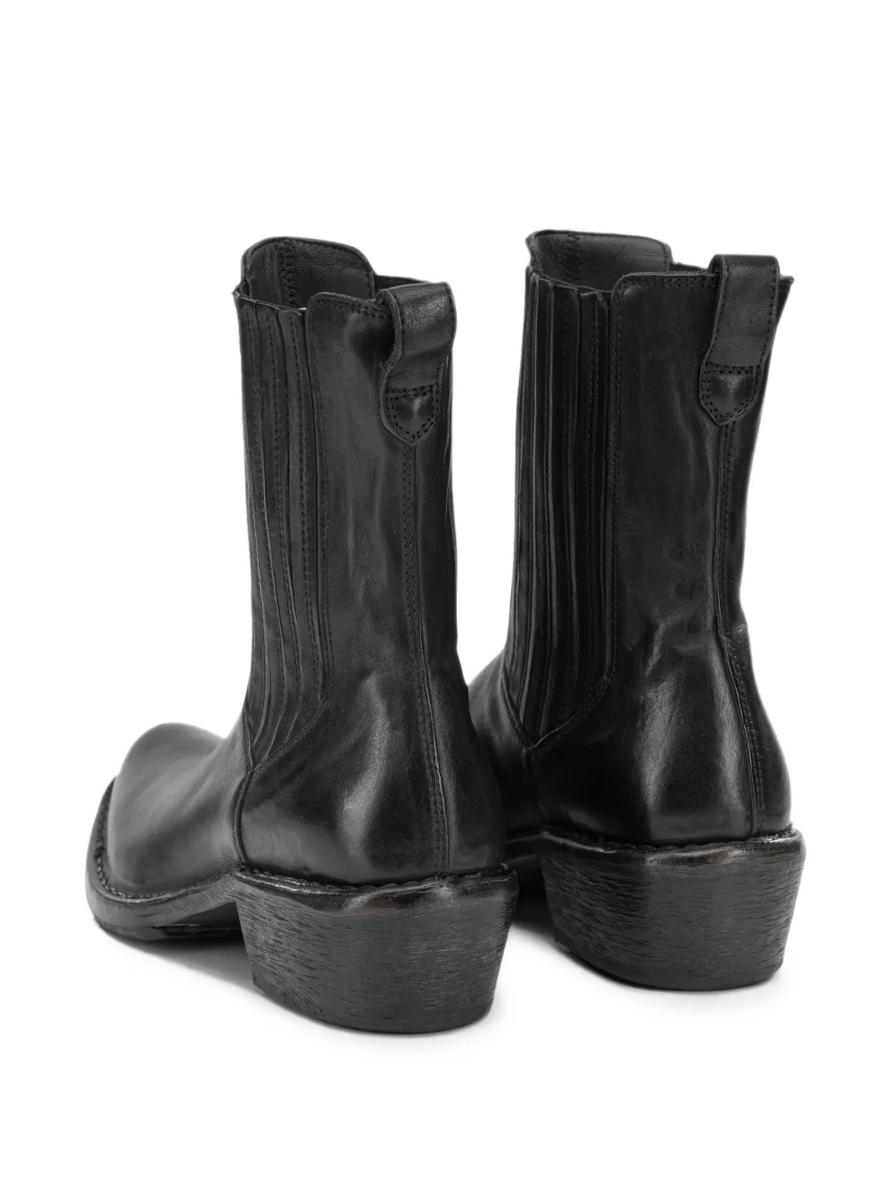 Moma leather pull-on ankle boots Zwart