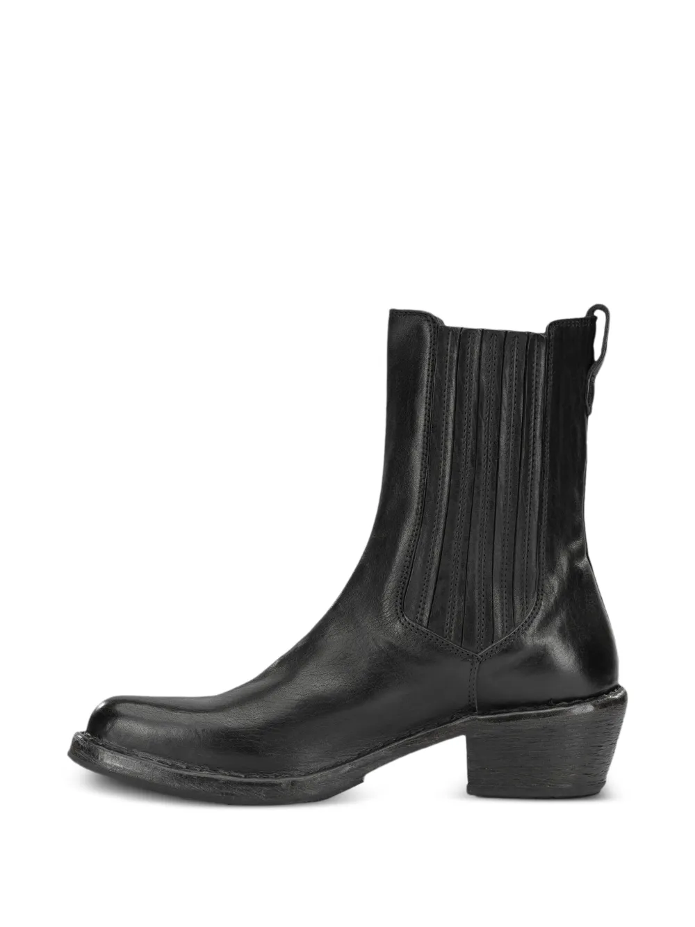 Moma leather pull-on ankle boots Zwart
