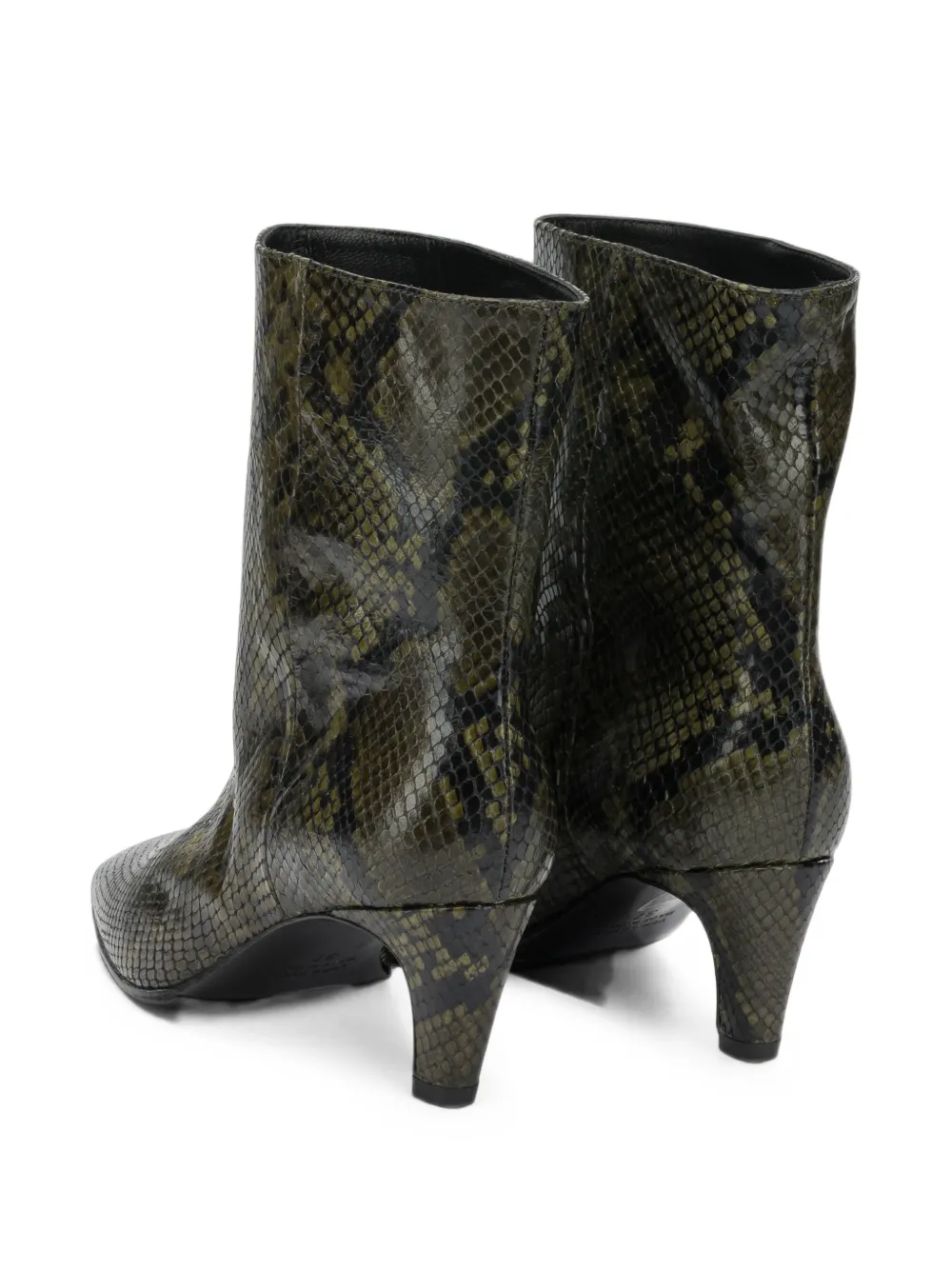 strategia shoes snakeskin-effect leather boots Groen