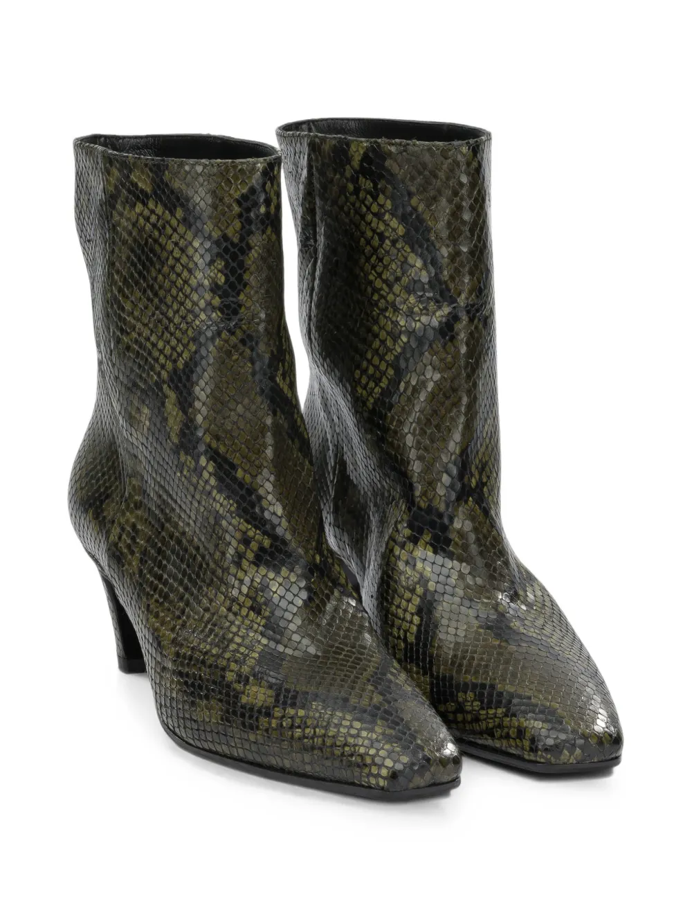 strategia shoes snakeskin-effect leather boots Groen