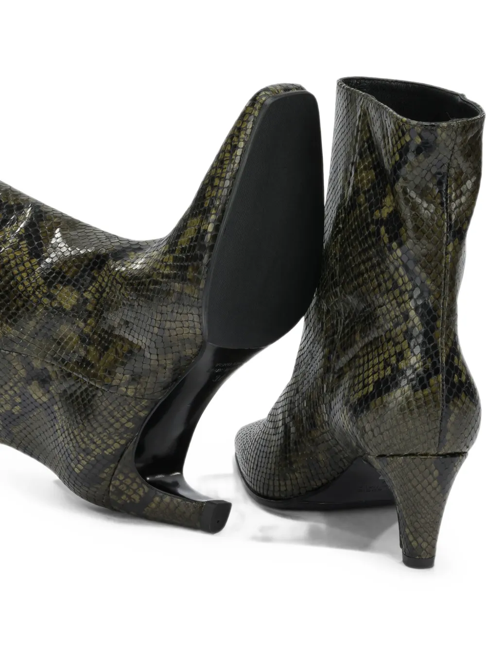 strategia shoes snakeskin-effect leather boots Groen