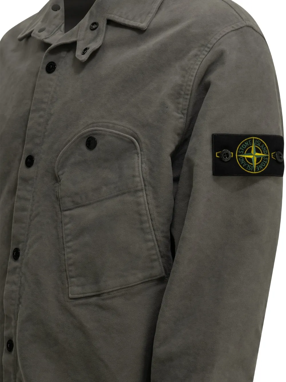 Stone Island Overhemd met logopatch Grijs