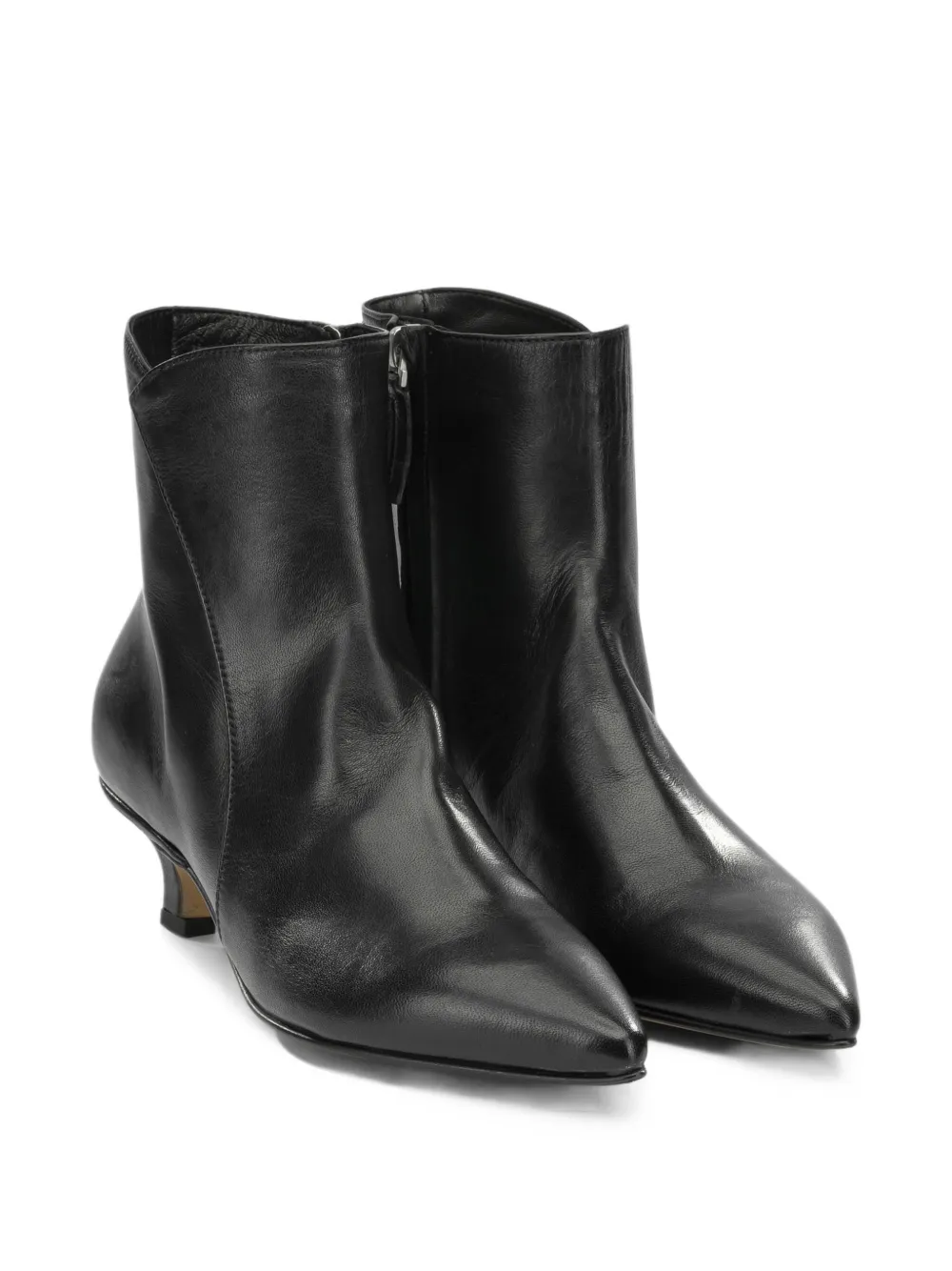Pomme D´Or pointed-toe leather ankle boots Zwart